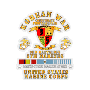 Kiss-Cut Stickers - USMC - Korean War - 3rd Bn, 5th Marines w KOREA SVC