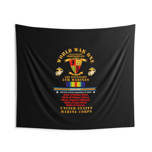 Indoor Wall Tapestries - USMC - WWI  - 3rd Bn, 5th Marines - w  WWI Ribbon - Streamer