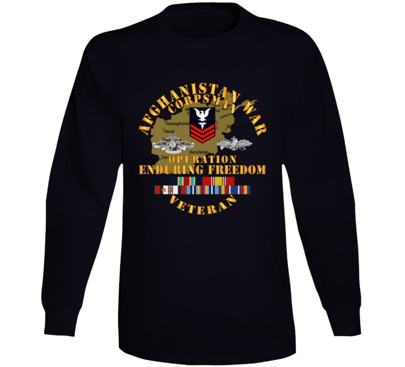 Navy - Afghanistan War  Corpsman - Operation Enduring Freedom  - Veteran W Fmf - Afghan Svc Long Sleeve