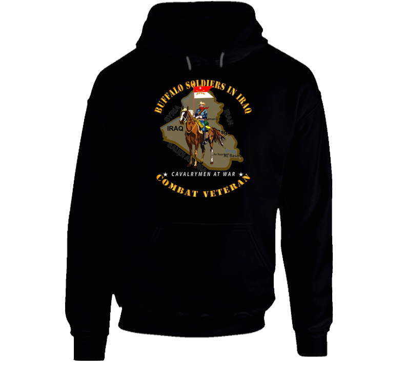 Army - Buffalo Soldiers In Iraq - Cavalrymen At War - 9th Cav Guidon  Hoodie