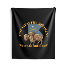 Load image into Gallery viewer, Indoor Wall Tapestries - Army - 41st Infantry Regiment - Buffalo Soldiers w 41st Inf Guidon X 300
