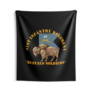 Indoor Wall Tapestries - Army - 41st Infantry Regiment - Buffalo Soldiers w 41st Inf Guidon X 300