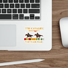 Load image into Gallery viewer, Die-Cut Stickers - 7th Cavalry Regiment - Vietnam War with 2 Cavalry Riders and Vietnam Service Ribbons
