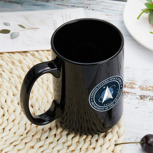 Ceramic Coffee Mug Black Mug 15 Oz - United States Space Force (USSF)