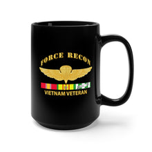 Load image into Gallery viewer, Black Mug 15oz - USMC - Force Recon WIngs Vietnam Vet w VN SVC
