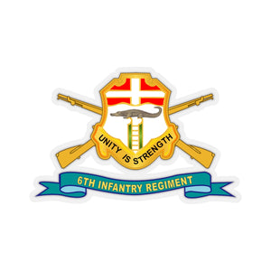 Kiss-Cut Stickers - Army - 6th Infantry Regiment - DUI w Br - Ribbon X 300