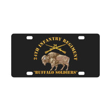 Load image into Gallery viewer, Army - 24th Infantry Regiment - Buffalor Soldiers w 24th Inf Branch Insignia Classic License Plate
