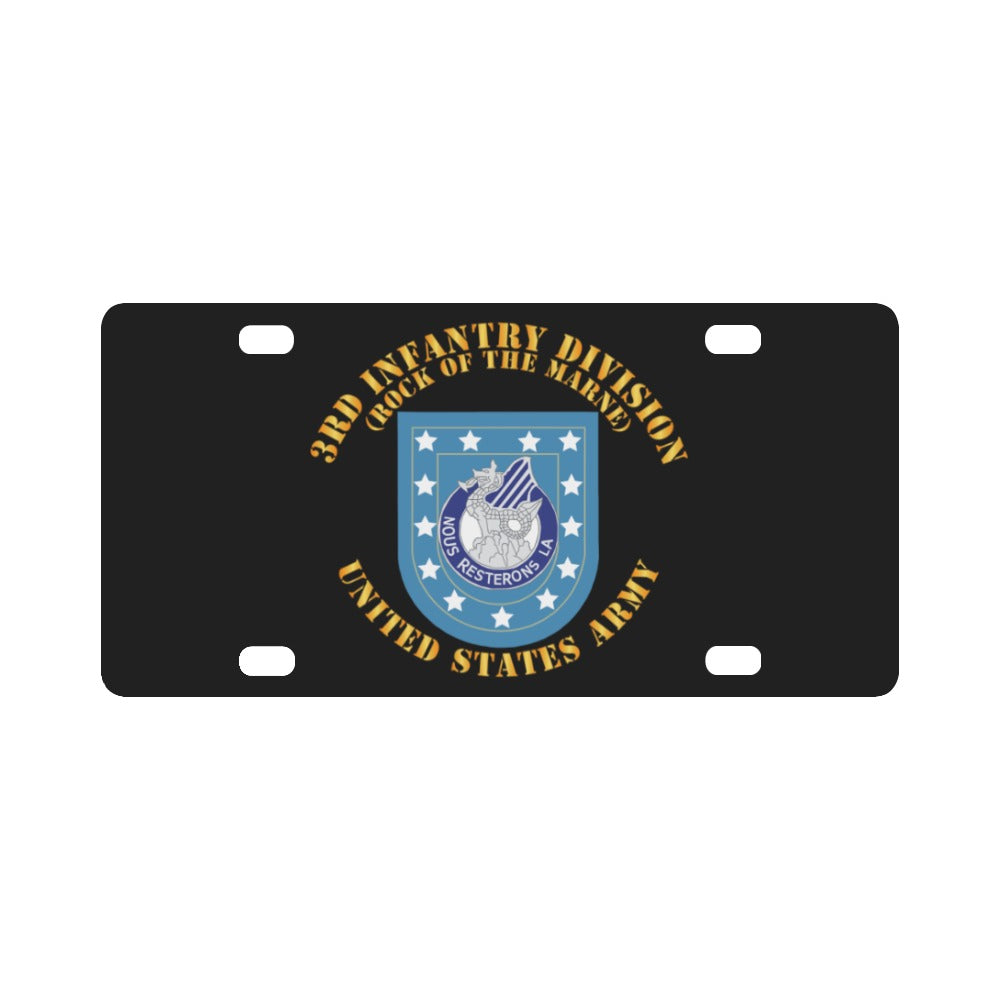 Army - 3rd Infantry Div Flash w DUI - Rock of the Marne Classic License Plate