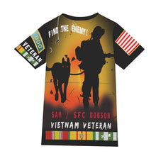 Load image into Gallery viewer, All-Over Print Men&#39;s O-Neck T-Shirt | Cotton - Vietnam Veteran, Scout Dog - SFC Dobson/SAM
