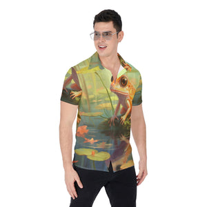 Painted Tree - Orange Frog - All-Over Print Men's Shirt