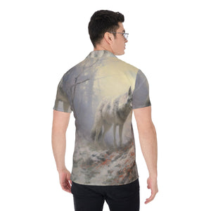 Painted Tree - Shadow Wolf - All-Over Print Men's Shirt