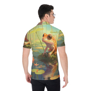 Painted Tree - Orange Frog - All-Over Print Men's Shirt