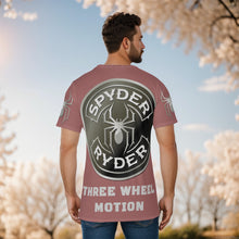 Load image into Gallery viewer, All-Over Print Men&#39;s O-Neck T-Shirt - Spyder Ryder - Three Wheel Motion - Marsala Red
