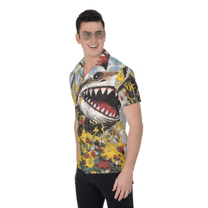 All-Over Print Men's Shirt - Swimming Shark