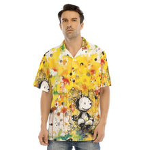 Load image into Gallery viewer, Painted Tree - Silly Cat - All-Over Print Men&#39;s Hawaiian Shirt With Button Closure
