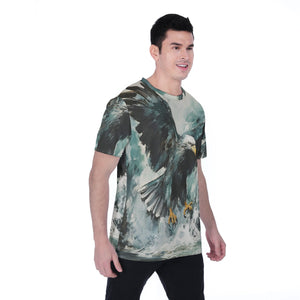 Painted Tree - Left Dark Eagle Attack - All-Over Print Men's T-shirt | Birdseye