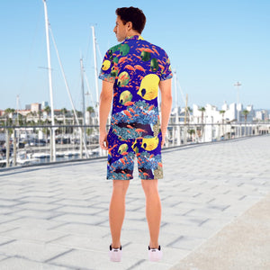All-Over Print Men's Short Sleeve Shirt Sets "Ocean View"