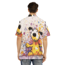 Load image into Gallery viewer, Painted Tree - Teddy Puppy - All-Over Print Men&#39;s Hawaiian Shirt With Button Closure
