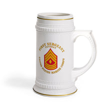 Load image into Gallery viewer, Beer Stein Mug - USMC - First Sergeant - Veteran X 300
