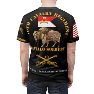 All Over Printing - Army - 10th Cavalry Regiment with Cavalrymen and Guidon, Buffalo Soldiers