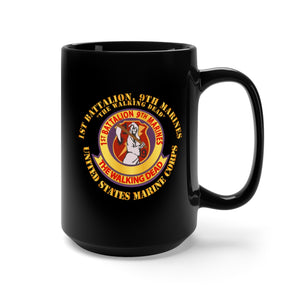 Black Mug 15oz - USMC - 1st Bn 9th Marines - The Walking Dead