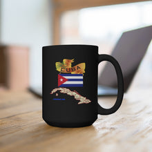 Load image into Gallery viewer, Black Mug 15oz - Cuba - Cuba with Palm and Map X 300
