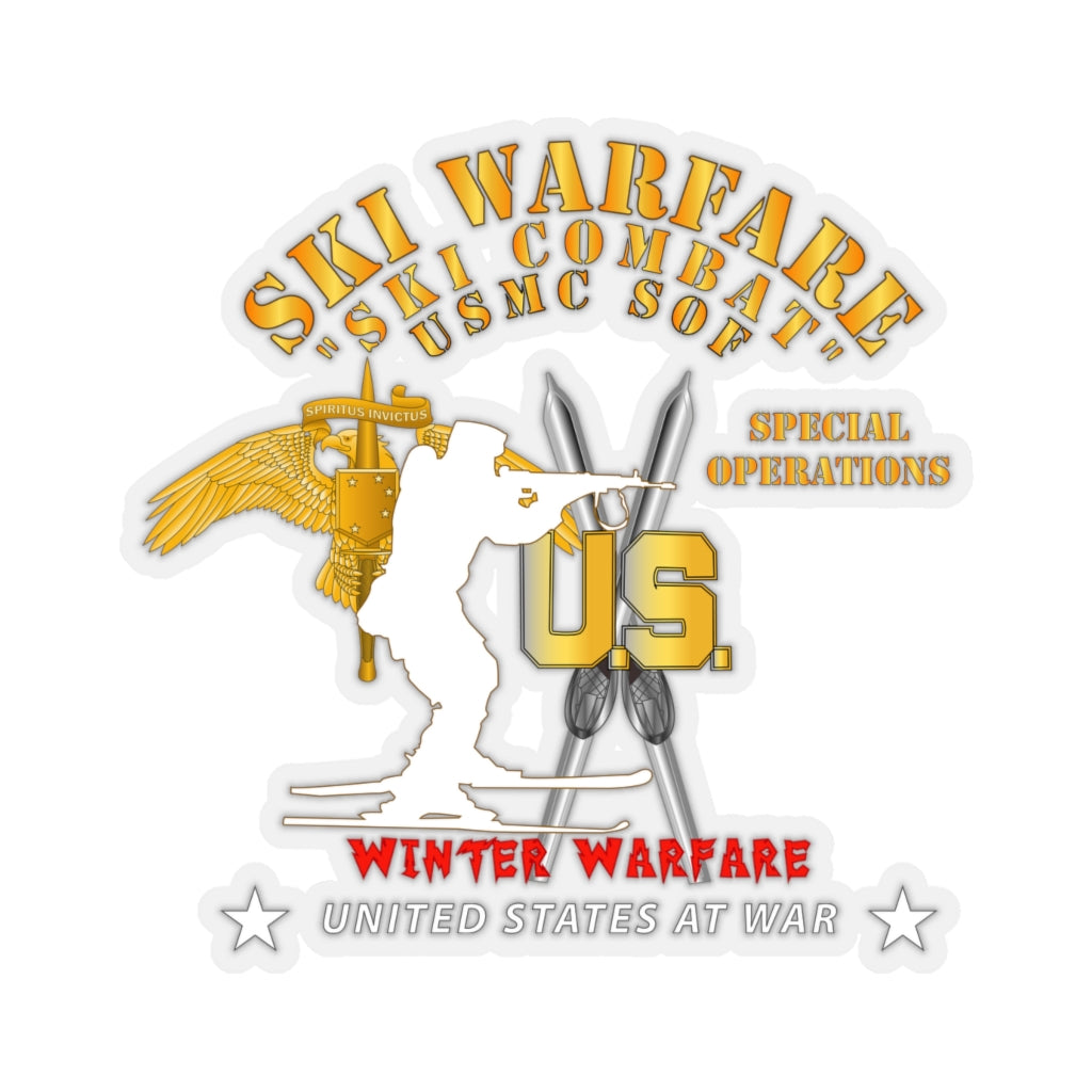 Kiss-Cut Stickers - SOF - USMC Special Operations - Ski Warfare - Ski Combat - Winter Warfare X 300