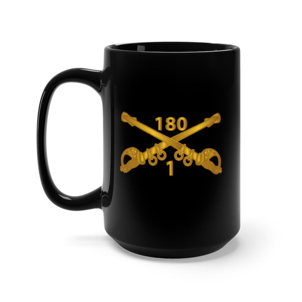 Black Mug 15oz - Army - 1st Squadron, 180th Cavalry Regiment Branch wo Txt X 300