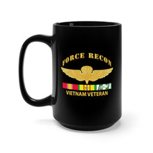 Load image into Gallery viewer, Black Mug 15oz - USMC - Force Recon WIngs Vietnam Vet w VN SVC
