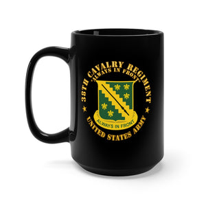 Black Mug 15oz - Army - 38th Cavalry Regiment - Always in Front - DUI X 300