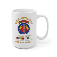 Load image into Gallery viewer, Ceramic Mug 15oz - Army - 56th Artillery - Pershing  - Nuclear Capable w  COLD Svc Medals
