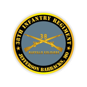Kiss-Cut Stickers - Army - 38th Infantry Regiment - Buffalo Soldiers - Jefferson Barracks, MO w Inf Branch