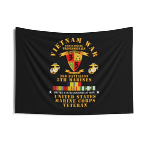 Indoor Wall Tapestries - USMC - Vietnam War Veteran - 3rd Bn, 5th Marines w CAR VN SVC