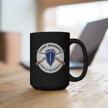 Load image into Gallery viewer, Black Mug 15oz - Army - Fort Benning, GA - Home of the Infantry
