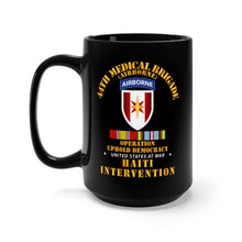 Load image into Gallery viewer, Black Mug 15oz - Uphold Demo - 44th Medical Bde w Svc Ribbons
