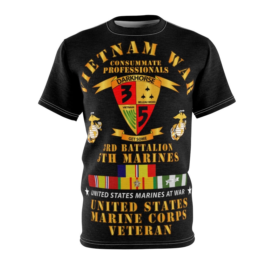 Unisex AOP Cut & Sew Tee - USMC - Vietnam War Veteran - 3rd Bn, 5th Marines w CAR VN SVC