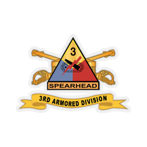 Kiss-Cut Stickers - Army  - 3rd Armored Division - SSI w Br - Ribbon X 300