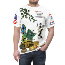 Load image into Gallery viewer, Unisex Cut &amp; Sew Tee (AOP) - Military Insignia Products Brand Shirt
