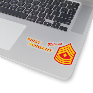 Kiss-Cut Stickers - USMC - E8 - First Sergeant (1SG) - Retired X 300