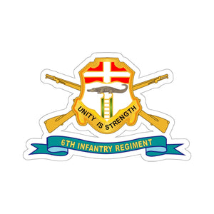 Kiss-Cut Stickers - Army - 6th Infantry Regiment - DUI w Br - Ribbon X 300