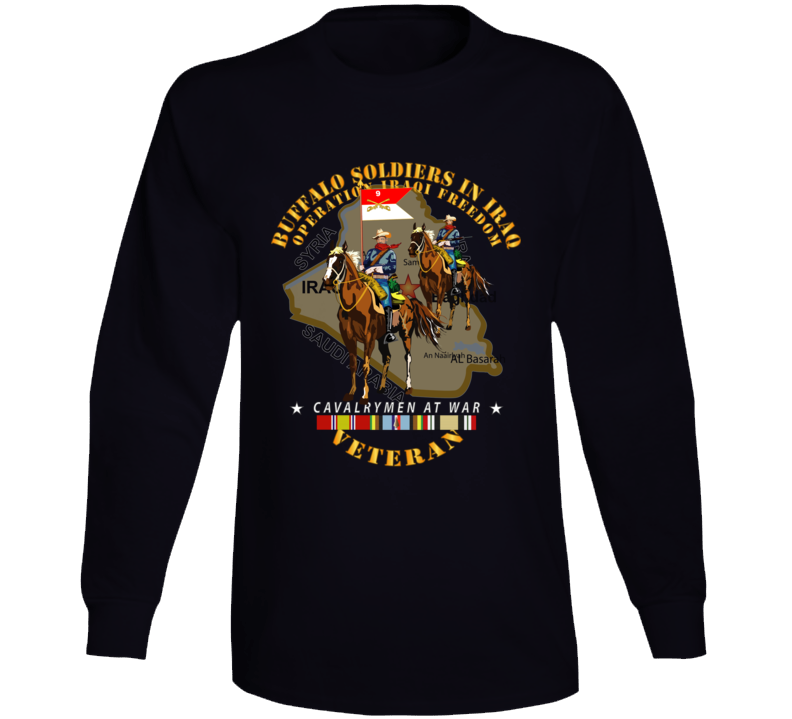 Army - Buffalo Soldiers In Iraq - Oif - Cavalrymen At War  W Iraq Svc Long Sleeve