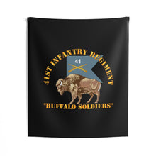 Load image into Gallery viewer, Indoor Wall Tapestries - Army - 41st Infantry Regiment - Buffalo Soldiers w 41st Inf Guidon X 300
