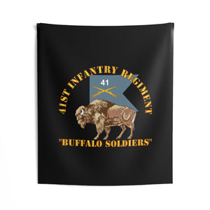 Indoor Wall Tapestries - Army - 41st Infantry Regiment - Buffalo Soldiers w 41st Inf Guidon X 300