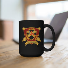 Load image into Gallery viewer, Black Mug 15oz - USMC - 12th Marine Regiment wo txt
