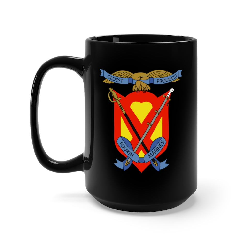 Black Mug 15oz - USMC - 4th Marine Regiment