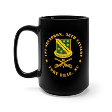 Load image into Gallery viewer, Black Mug 15oz - Army - 1st Squadron, 38th Cavalry - Fort Bragg, NC w DUI - Cav Branch  wo Bck X 300
