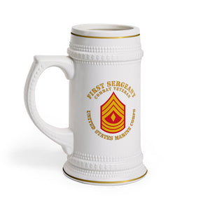 Beer Stein Mug - USMC - First Sergeant - Combat Veteran X 300