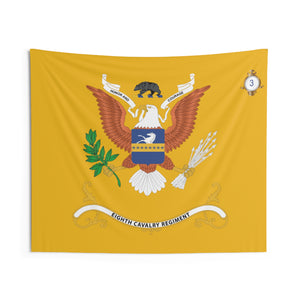 Indoor Wall Tapestries - 3rd Battalion, 8th Cavalry Regiment - (Honor and Courage) - Regimental Colors Tapestry