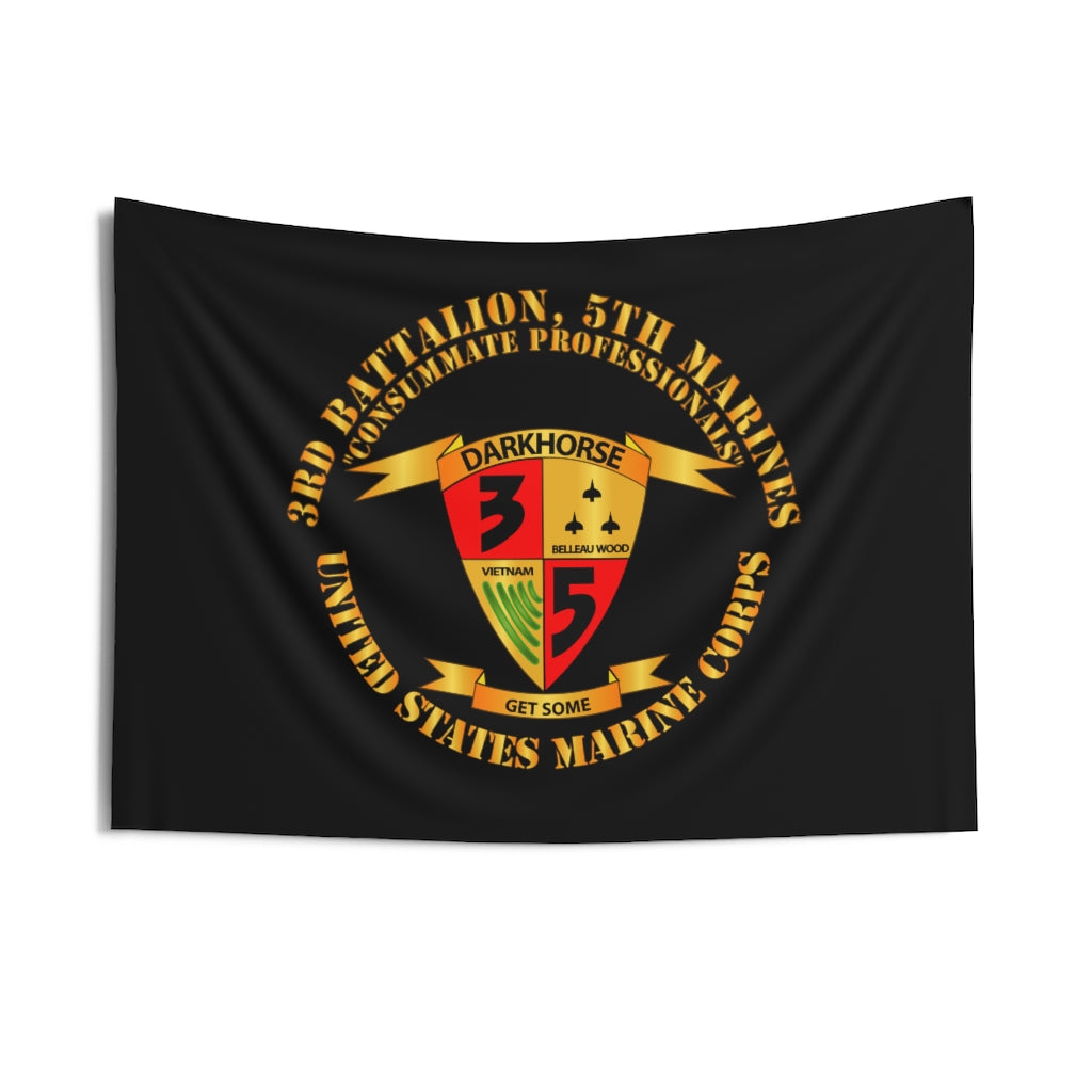 Indoor Wall Tapestries - USMC - 3rd Battalion, 5th Marines - Dark Horse