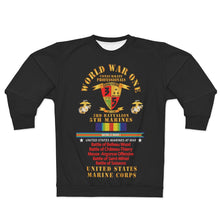 Load image into Gallery viewer, AOP Unisex Sweatshirt - USMC - WWI  - 3rd Bn, 5th Marines - w  WWI Ribbon - Streamer
